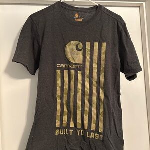 Carhartt Men's Dark Gray Tee with Camo Design